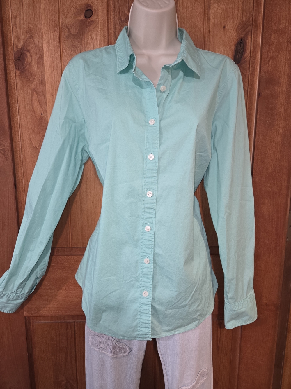 J. Crew Mint Green Long-Sleeve Button-Down Shirt‎